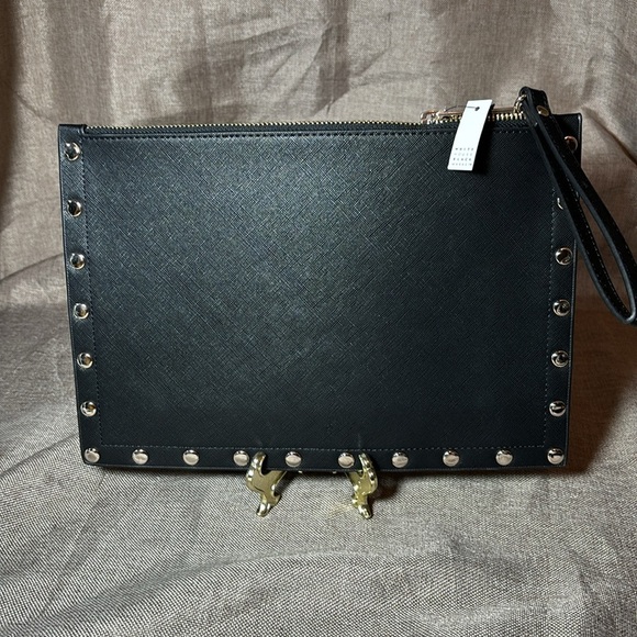 White House Black Market Floral Studded Pouch Bag Clutch Purse - Picture 3 of 7